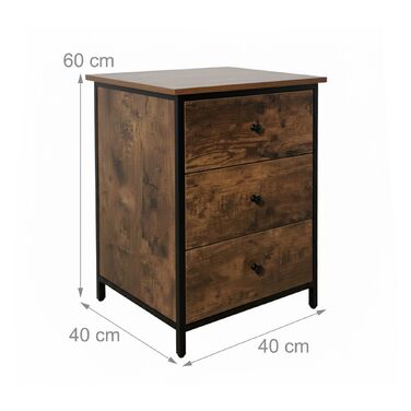 Приліжкова тумбочка Relaxdays з 3 висувними ящиками