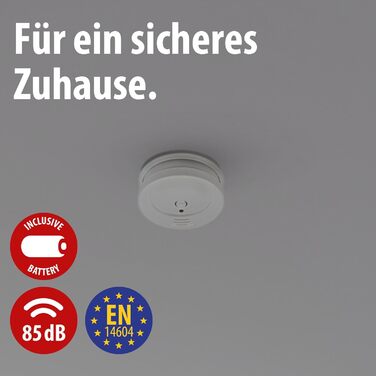 Набір димових датчиків Brennenstuhl 6x RM C 9010 з змінною батареєю (сертифіковано EN 14604, гучний сигнал) білий