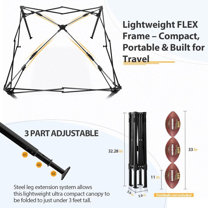 Намет-роздягальня EAGLE PEAK Flex Ultra Compact Pop-Up, 1,2 x 1,2 м, для басейну, фотосесій та кемпінгу (Морська синя/Білий)