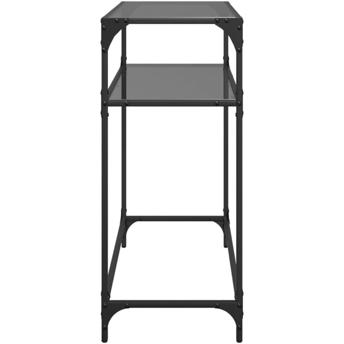 Консоль Стіл Скляна Стільниця Чорний 80x35x81 см Сталь