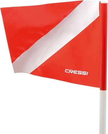 Дайвінг-буй Cressi з прапором для дайвінгу-ідеально підходить для дайвінгу / апное / підводного полювання /підводного плавання (сигнальний поплавок, флуоресцентний червоний / білий / чорний)