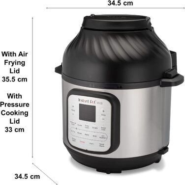 Instant Pot Duo Crisp 5.7L – мультикухня 11-в-1: мультиварка, фритюрниця, скороварка, пароварка, гриль, су-від