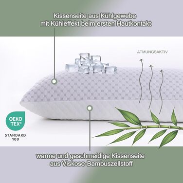 Ортопедична подушка для вагітних та сну з ефектом пам'яті (Memory Foam) з чохлом, охолоджуюча подушка для годування та підтримки тіла, 40 x 145 см