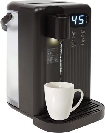 Дозатор гарячої води з резервуаром 3л, регулюванням температури та сенсорним дисплеєм (білий/чорний)