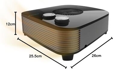 Електричний обігрівач Cecotec ReadyWarm Force, 2000W, чорний. Регульований термостат, 2 режими потужності, 3 режими роботи, зона покриття до 20м²