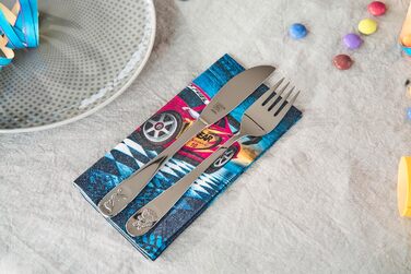 Набір дитячого посуду ZWILLING Kinderbesteck-Set, 4 предмети, з мотивами лицарів, для дітей від 3 років, нержавіюча сталь 18/10, сріблястий, без пластикової упаковки