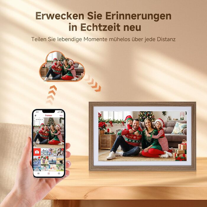 Роллеї Смарт Фрейм WiFi 1010: Цифровий фоторамка 10.1 дюйма з сенсорним екраном IPS, 32GB, дизайн 