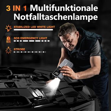 Powerbank з компресором Lucklike 150PSI, 5000A для авто, мото, газонокосарки (10.0л/8.0л Diesel)