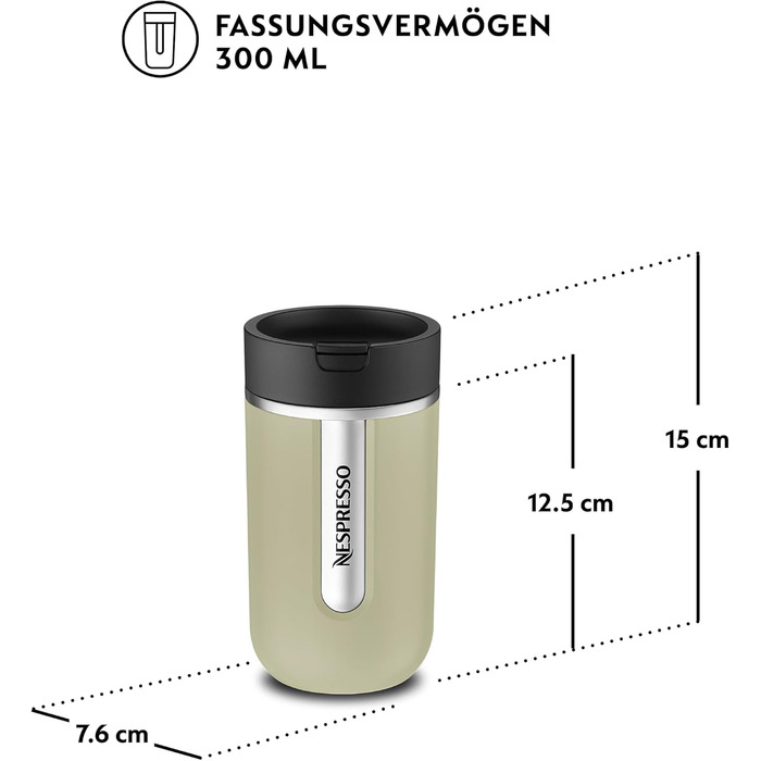 Термокружка Nespresso Travel Mug Small Sage Green 300 мл - Sage Green (Salbeigrün)