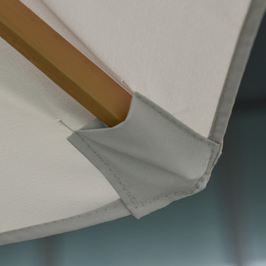 Сонячний парасоль з дерева, 300 см. Дерев'яний парасоль для саду, балкону, бамбук, сірий