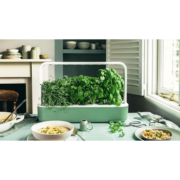 Click and Grow Indoor Garten: Розумний сад для вирощування зелені вдома з LED, 9 капсул (Зелений)