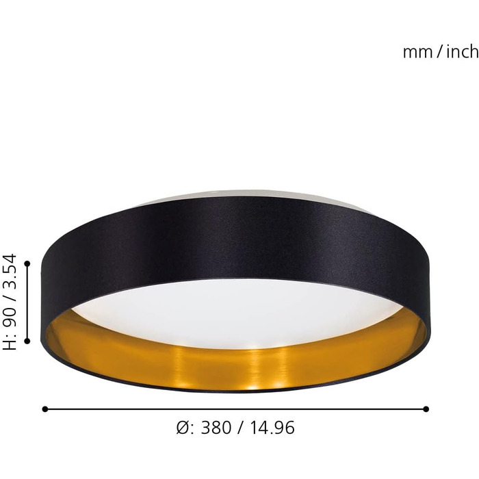 Підвісний світильник EGLO Maserlo, текстильний підвісний світильник на 2 полум'я, овальний підвісний світильник зі сталі та тканини, колір матовий нікель, чорний, золотий, цоколь E27, L 78 см (світлодіодний стельовий світильник)