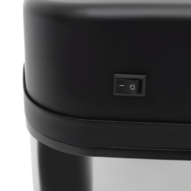 Відро для сміття з датчиком руху, 20 л, нержавіюча сталь. Автоматичне відро з датчиком руху, внутрішній контейнер 33 x 25 x 42,5 см, срібно-чорне