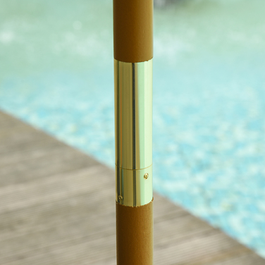 Сонячний парасоль з дерева, 300 см. Дерев'яний парасоль для саду, балкону, бамбук, сірий