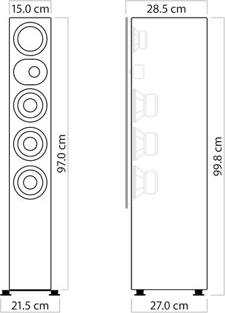 Підлоговий динамік Nubert nuLine 264 з горіха 3-ходова пасивна коробка HiFi та домашній кінотеатр Зроблено в Німеччині