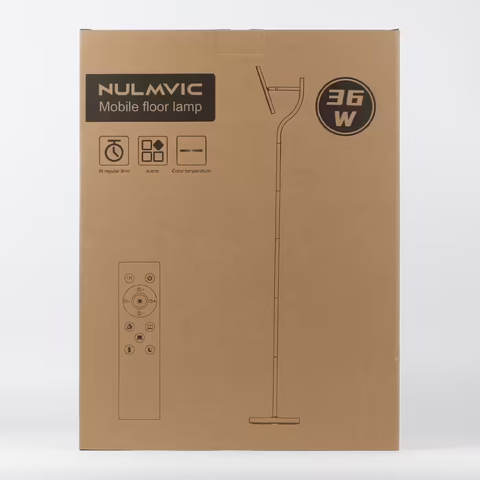 Світлодіодна торшерна лампа Nulmvic 36W, димірується, чорна, з пультом і сенсорним керуванням, 4 кольори, для вітальні, спальні, офісу