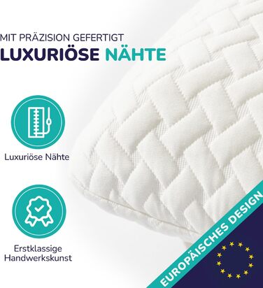 Ортопедична подушка ZenPur для шиї та плечей 40x60x13 см з Memory Foam, сертифікат Oeko-Tex, бежева