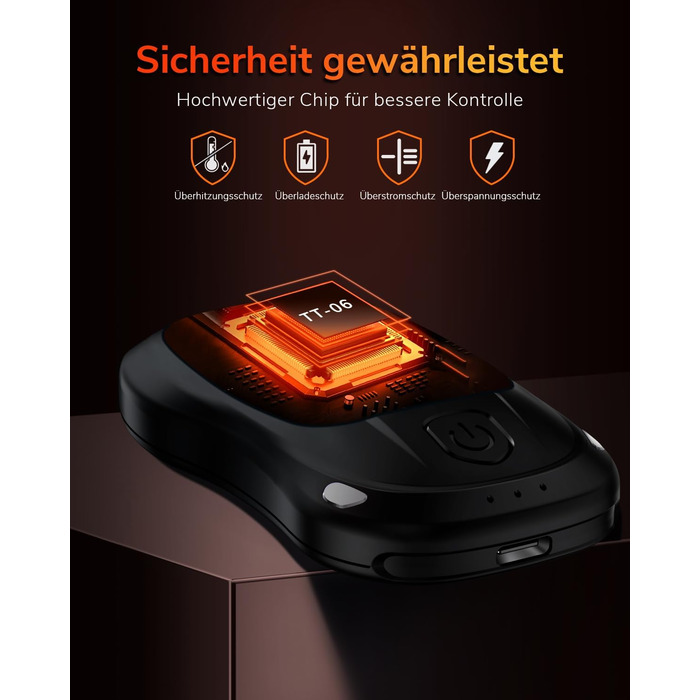 Електричний гріє для рук, перезаряджуваний, USB, набір 2 шт. для чоловіків та жінок (помаранчевий)