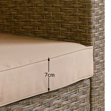 Кутовий лаунж з ротангу Polyrattan кольору кремово-бежевого, включаючи подушки
