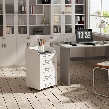 Роликовий контейнер Vicco Gwendolyn, білий, 40 x 36 см, з 4 висувними ящиками