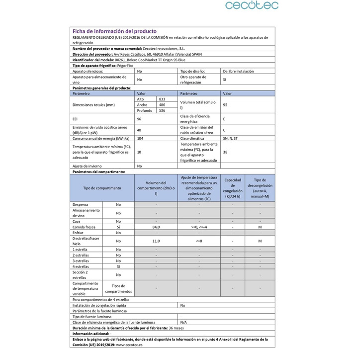 Холодильник Cecotec Bolero CoolMarket TT Origin 45L - Ретро, 45 літрів, Зелений, 55см, Клас E