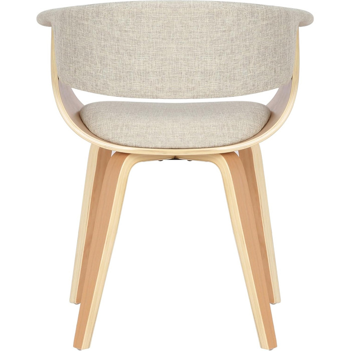 Стільці для їдальні CLP Bruce з тканинним покриттям, дерев'яним каркасом, чорного кольору для їдальні або кухні | Крісло витримує до 150 кг, колір: каркас - горіх (дерево (натуральне), кремовий)