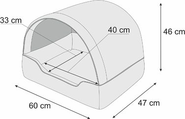 Ліжко для собак PillowPrim, м'який будиночок для собаки, котяча печера, кошик для собак, ліжко для собаки, спальне місце, (60x47 см, антрацит)