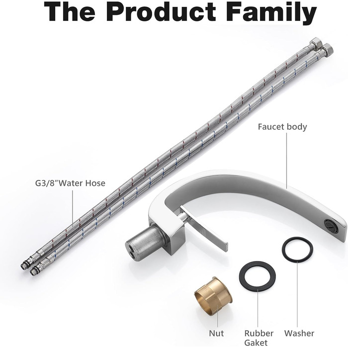 Змішувач для ванної кімнати/умивальника, хромований, латунний, для ванни, туалету, гостьового WC