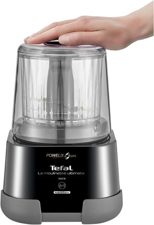 Подрібнювач Moulinex La Moulinette Ultimate, електричний, 1000 Вт, 350г/550мл, 5 функцій, чорний (DP810810)