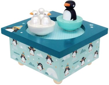 Музична скринька Trousselier 6295008 з танцюючими фігурками для дітей, пінгвіни, магнітна, Музична скринька, Музична скринька пінгвіни пінгвіни