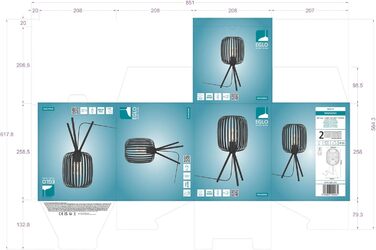 Торшер EGLO Tripod Romazzina, пісочного кольору, штатив, цоколь E27 (настільна лампа чорна)