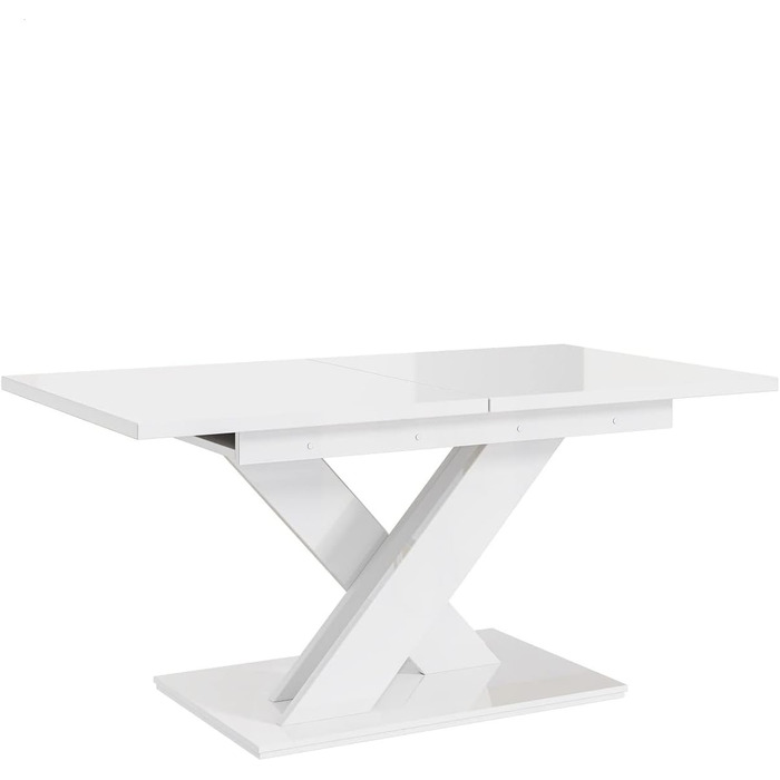 Обідній стіл MebleIni Bronx розсувний, 140-180x80x75 см, білий глянцевий