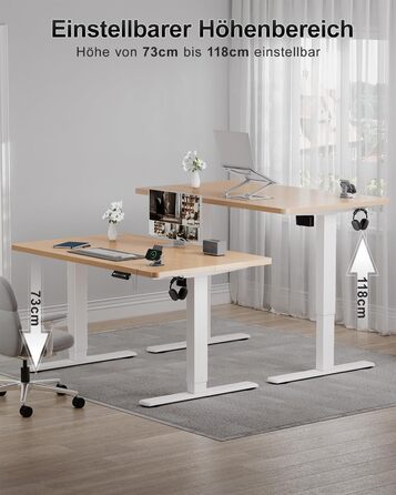 Дитячий електричний стіл Airfish 80x60/140x60 см з регулюванням висоти та функцією пам'яті | Стіл для дому/офісу