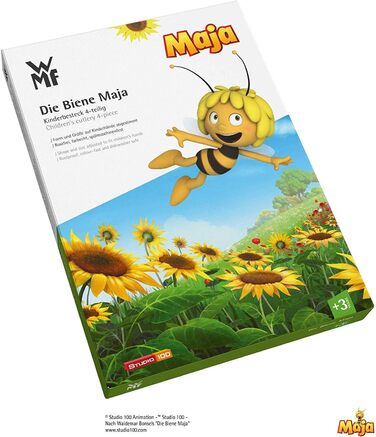 Набір дитячого столового прибору WMF Biene Maja (4 шт.), нержавіюча сталь, для дітей від 3 років, Cromargan, придатний для миття в посудомийній машині