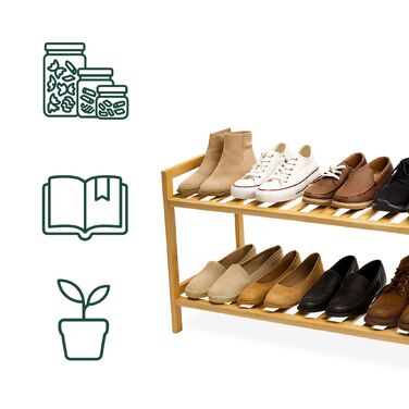 Стелаж для взуття з бамбука, що складається з секцій