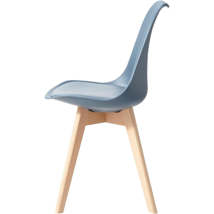 Обідні стільці скандинавського стилю, ретро-дизайн, м'які, для кухні/офісу, з масивних букових ніжок (набір 6 шт., темно-синій)