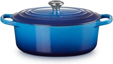 Le Creuset Signature Чавунна сковорода-жаровня з кришкою, овальна, 7,5 л, для всіх типів плит (включно з індукцією), колір: вишневий