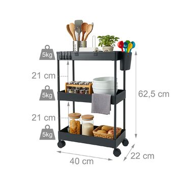 Трьох'ярусна візок Relaxdays