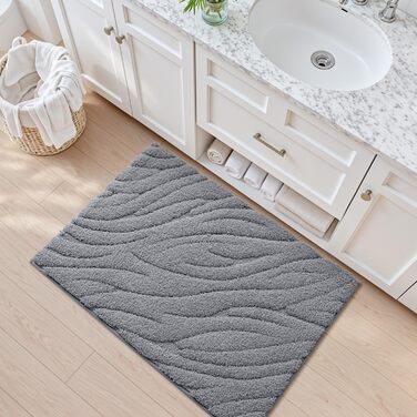 Килимок для ванної кімнати DEXI 61 x 110 см, сірий - м'який, неслизький, машинне прання