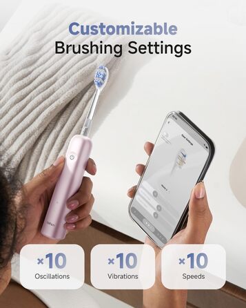 Електрична зубна щітка Laifen Wave Pro Рожева (Алюміній) з 6 режимами, акумулятором на 70 днів та контролем тиску