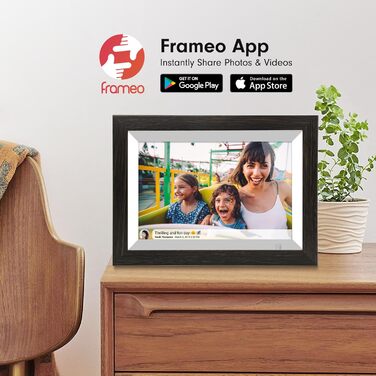 Цифровий фоторамка Cytem 10.1 дюйма | Wi-Fi, FrameO Software, 32GB, Сенсор руху, Автоматичне повороту, IPS 16:10, Touchscreen, Коричневе дерево