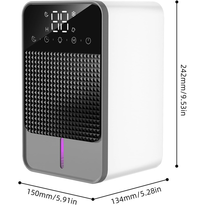 Зволожувач повітря Irishom з цифровим дисплеєм, автоматичною функцією відтавання, 2 режимами зволоження, 6 таймерами, індикатором повного бака, кольоровою нічником, знімним баком 1200 мл