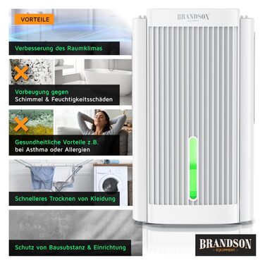 Електричний осушувач повітря Brandson – 2000 мл для кухні, спальні, офісу, гаража