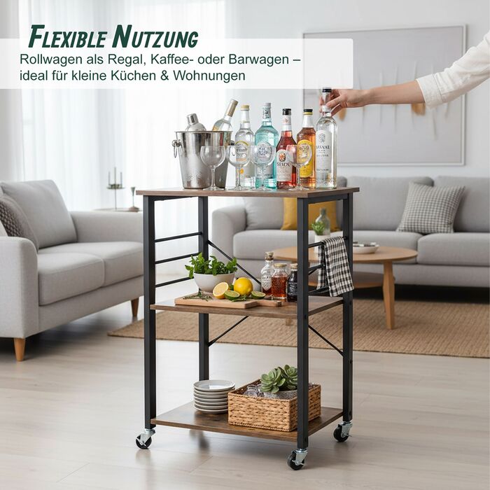 Візок кухонний Relaxdays, 3 ящики