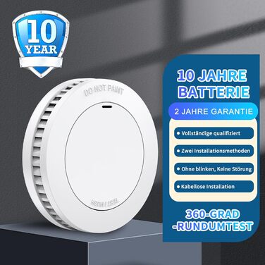 Набір дитячих датчиків диму Mini 5шт з батареєю на 10 років, сертифікат TÜV Rheinland, магнітне кріплення, гучний сигнал 85 дБ, автономні, білі