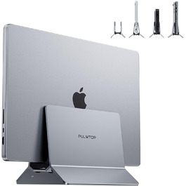 Підставка для ноутбука вертикальна, алюміній, регульована, для Mac, MacBook Air, Pro, iPad, Tablet, Mini - сіра