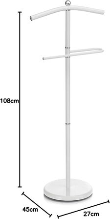 Стійка для одягу чоловіча CARO-Möbel JÖRG з вішалкою для штанів, біла