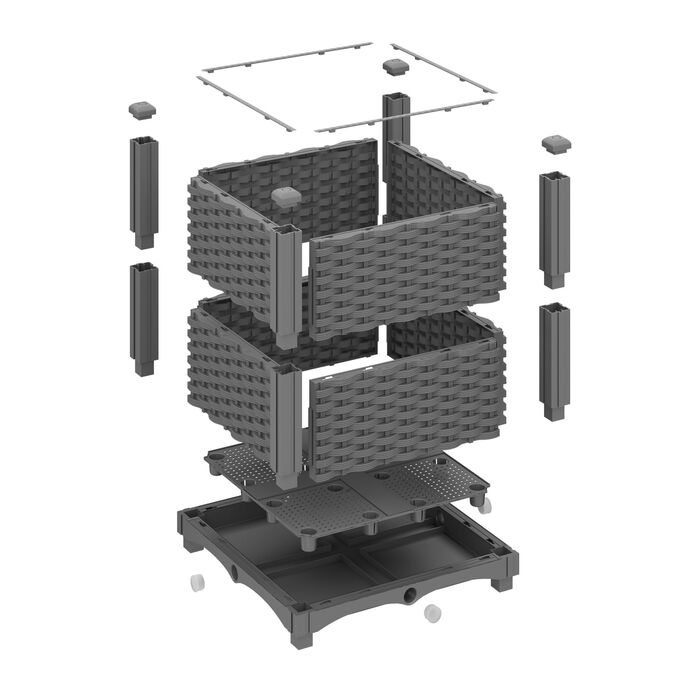 Горщик для рослин Relaxdays з імітацією ротангу