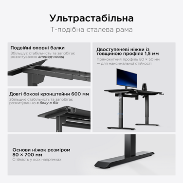 Стіл з електрорегулюванням висоти Anda Seat Xtreme Pro 1400x750 Black