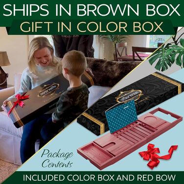 Підставка для ванни SereneLife з дерева – Розширювана підставка для ванни 70-105 см з тримачем для напоїв та книжковою підставкою (Колір: Коричневий)